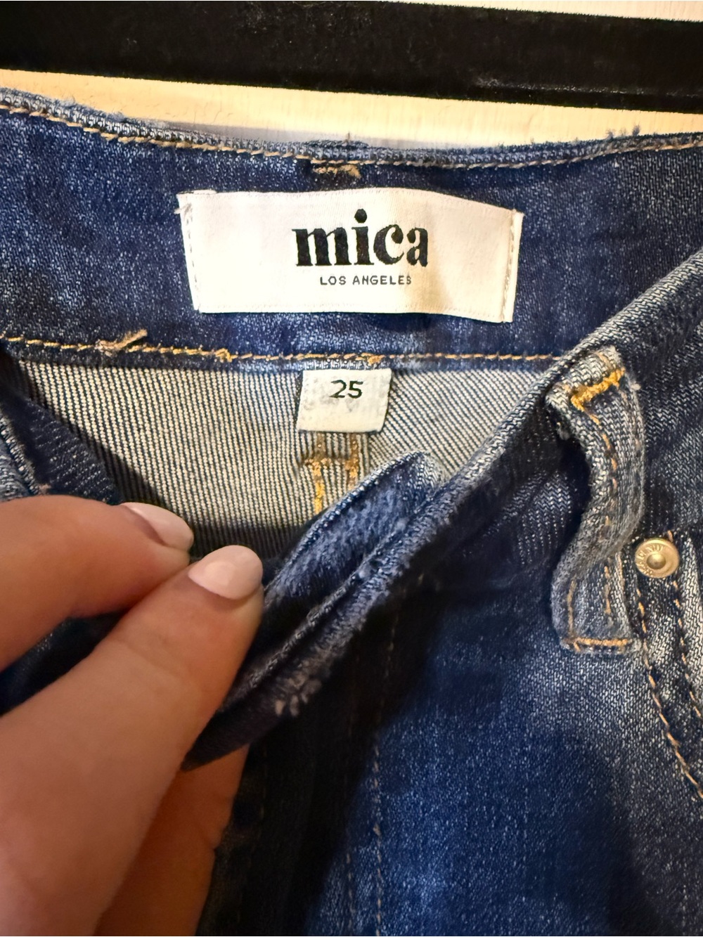 MICA Super High Rise Dark Wash Skater Flare Jeans Sz 25 - Picture 5 of 9